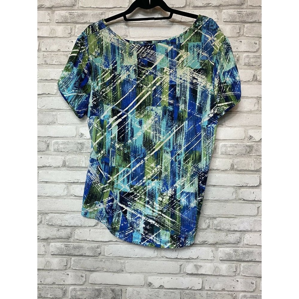 Notations Blue Graffiti Shirt XL Women Vintage